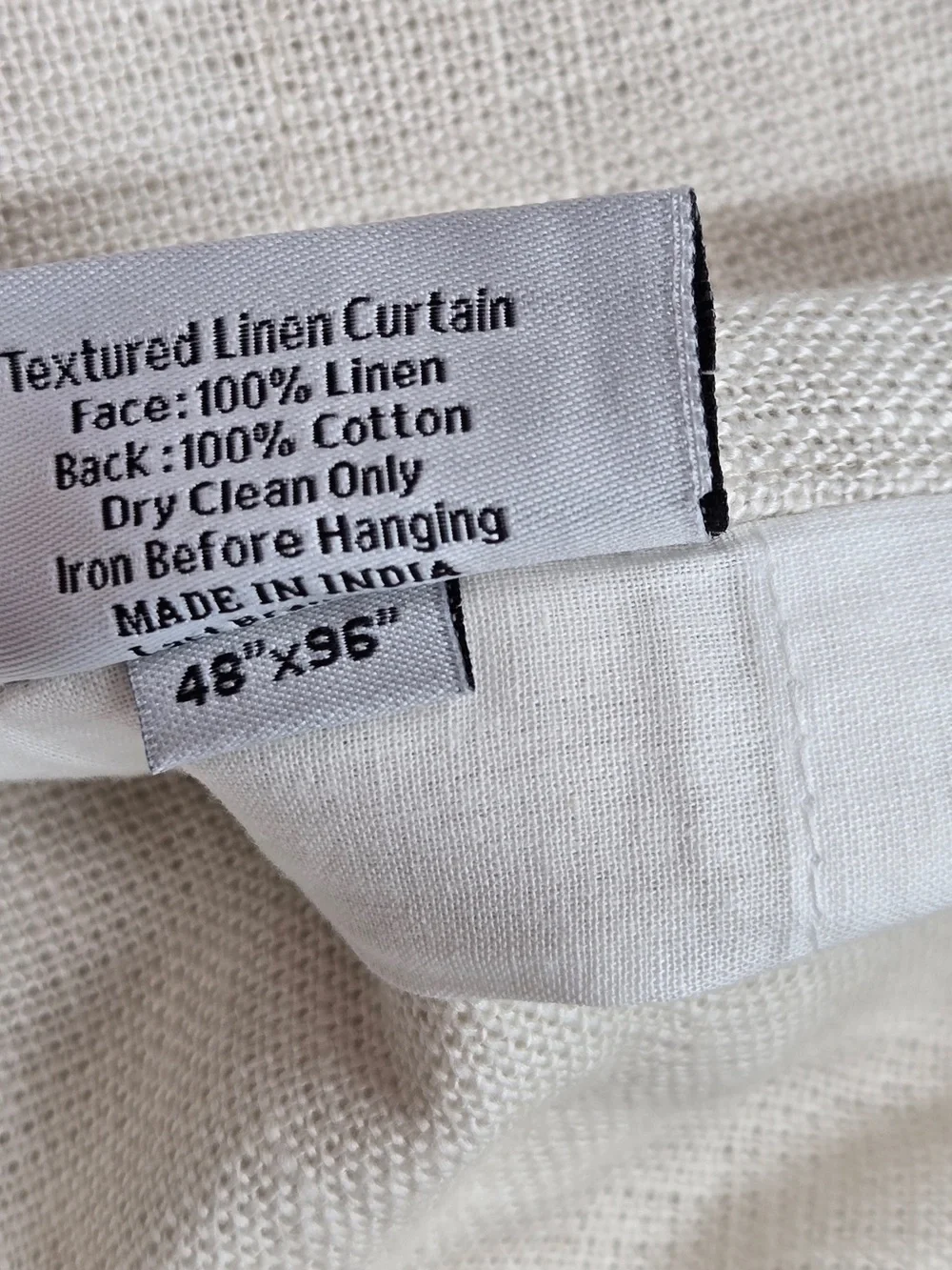 QUINCE Set Of 2 48x96 Heavyweight European Linen Curtains Sand 0177
